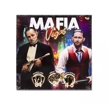 Настільна гра-вікторина карткова "Mafia Vegas" українською в коробці 4х18х18 см