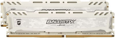 Оперативная память Crucial DDR4-2666 16384MB PC4-21300 (Kit of 2x8192) Ballistix Sport LT White (BLS2C8G4D26BFSC)