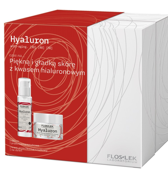 Zestaw do pielęgnacji twarzy Floslek Hyaluron Krem do twarzy przeciwzmarszczkowy 50 ml + Serum przeciwzmarszczkowe 30 ml (5905043006901)