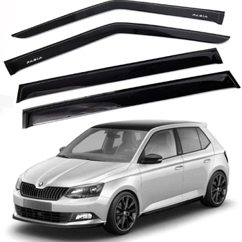 Дефлектори вікон вітровики Skoda Fabia 2007-2014 Седан / Хечбек Скотч 3M Voron Glass