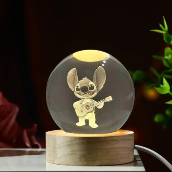 Світлодіодний 3D нічник Кришталева куля Stitch працює від USB P3