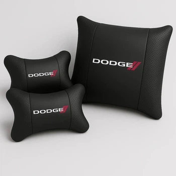Комплект подушек в авто для поясницы и подголовника с логотипом DODGE №1