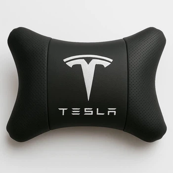 Автомобільна подушка під шию на підголівник з логотипом TESLA