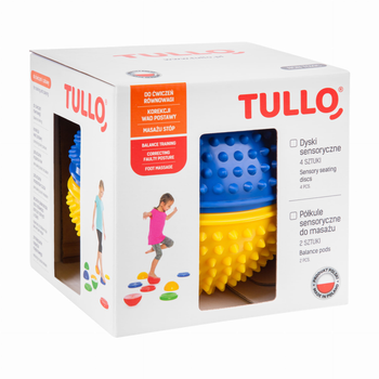 Półkule sensoryczne do masażu Tullo 2 szt 476 niebieski żółty (5905094774767)