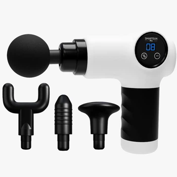 Перкусійний масажер для тіла та м'язів, ручний пістолет SMARTGUN PRO, білий (SG-Pro-Wh)