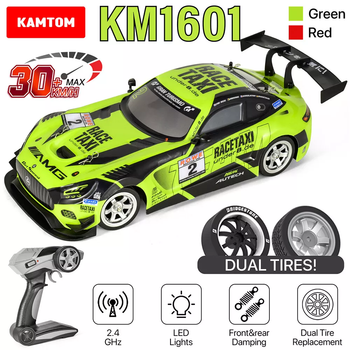Дрифт-кар KAMTOM 1:16 4WD, RC-машина приводом 100 м, скорость 30 км/ч Радиоуправляемая машина с LED-фарами