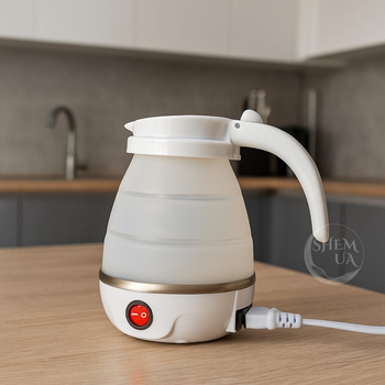 Электрочайник силиконовый дорожный складной Electric Kettle Белый KET-23-White