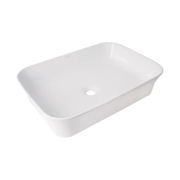 Раковина накладная Qtap Virgo N прямоугольная без донного клапана WHITE QT18116308W