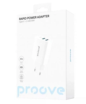 Зарядний пристрій Proove Rapid 30W (2×USB + Type-C)