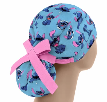 Медицинская шапочка женская PonyTopHat универсальная принт Стич