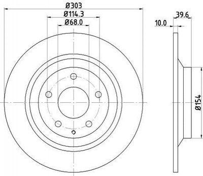 Диск тормозной 55427PRO HELLA 8DD355118541 Mazda CX-5 K01126251C, K01126251A, K01126251B