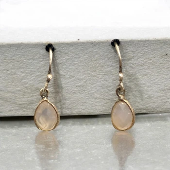 Сережки з рожевим кварцем 04404