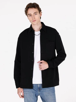 Рубашка хлопковая оверсайз мужская Colin's CL1072021BLK L Black (8684112537771)