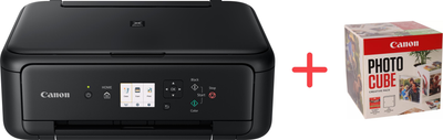 БФП Canon PIXMA TS5140 Wi Fi, Bluetooth, Black (2228C007AA)+ Фотопапір Canon Photo Cube + Frame + PP-201 5x5 Photo Paper Plus Glossy II 40 аркушів White/Green у подарунок!