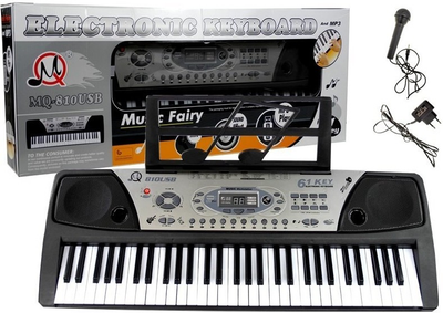 Pianino-organ Lean Toys Keyboard MQ-810 z mikrofonem i zasilaczem 955 (5905214972905)