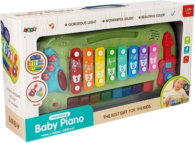 Піаніно з цимбалами для немовлят Lean Toys з підсвічуванням клавіш і музикою 8473 (5903802458626)