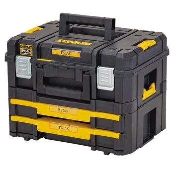 Ящик TSTAK 2.0 DeWALT, 440х330х340 мм, з висувними секціями та вставкою зі спіненого матеріалу (DWST83395-1)