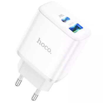 Сетевое зарядное устройство Hoco C105А (USB/USB-C/PD20W/QC3.0)- белый