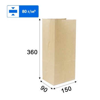 Крафт пакет без ручек ПакТоби 150*90*360 - 50 шт.