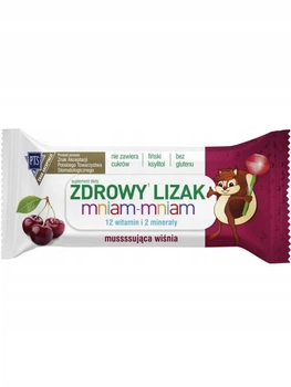 Здоровий льодяник "Mniam-Mniam" зі смаком вишні без цукру Zdrowy Lizak