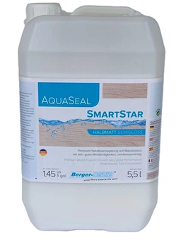 Двокомпонентний поліуретановий водний лак для паркету Berger AquaSeal SmartStar мат 5.5л