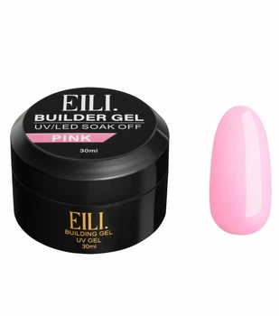 Гель для наращивания ногтей EILI Builder Gel Pink 30мл – камуфлирующий гель средней вязкости розовый