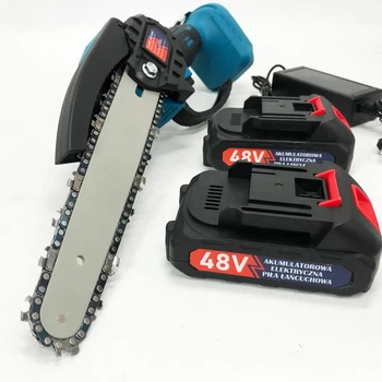 Акумуляторна електропилка Domotec Chain Saw 6" і 8" дюймів з 2-ма батареями 48V в кейсі 9640