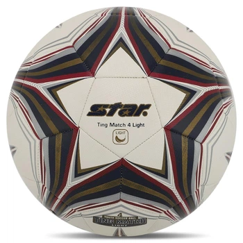 Мяч футбольный Star Ting Match 4 Light 3144 размер №4 для тренировок и мини-футбола White-Multicolor