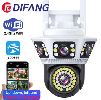 IP WIFI Уличная Камера видеонаблюдение DIFANG 54DD 6K 12МП (4 Обьектива по 3МП)