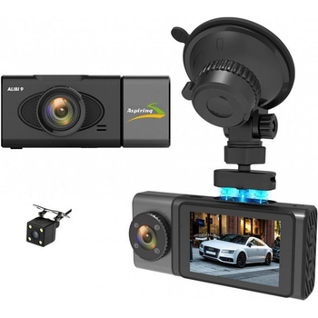 ВідеореєстраторAspiring Alibi 9 Speedcam 3 cameras GPS(CD1MP20GAL9) 1920x1080 30fps 170° 2.35"IPS microSD до 64GB 3 камери