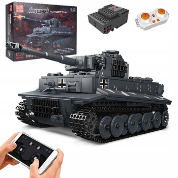 Конструктор танк ТИГР Tiger Tank Mould King Technik , для взрослых и детей на дистанционном управлении , 800 деталей серый 20014