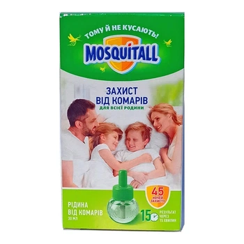 Жидкость для электрофумигатора MOSQUITALL Защита для всей семьи, 45 ночей, 30 мл
