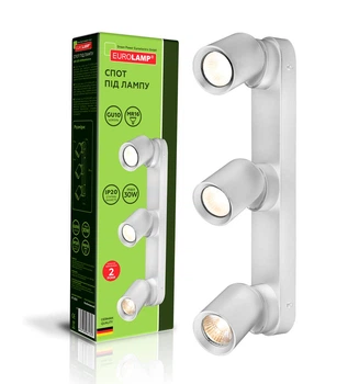 Спот накладной EUROLAMP LH 3*30Вт GU10 белый металл (LH3-LED-GU10(white)new)