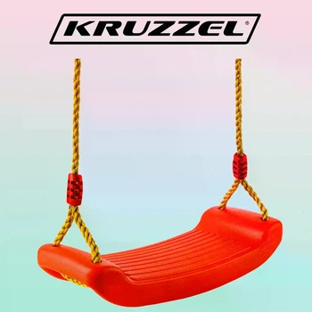 Подвесные детские качели Kruzzel СР23555 красные, пластиковые, на верёвках, для дома и сада
