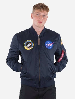 Бомбер чоловічий Alpha Industries MA-1 NASA Replica XL Темно-синій (640631406019)