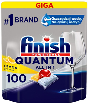 Капсули для посудомийних машин Finish Quantum All in One Лимон 100 шт (5908252006465)