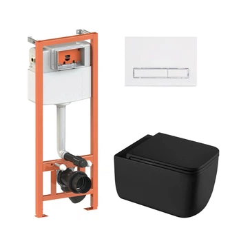 Готовое решение Qtap для ванной комнаты: подвесной унитаз Gemini Ultra Quiet 530х365х373 + комплект инсталляции Nest 4 в 1 (линейная клавиша WhiteSD00052295