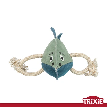 Іграшка для тварин Trixie 35996 "Риба з мотузкою" (шкіра/мотузка), 28см (TX-35996) 4011905651583