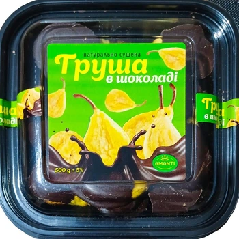 Груша AMANTI натурально сушеная в шоколаде 500 г