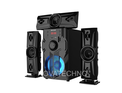 Музыкальный центр ERA EAR MTK 3 в 1 Домашний кинотеатр с Bluetooth, Мощность 90 Ватт с сабвуфером, FM-радио, USB, AUX, LED-подсветкой, пультом ДУ, Черный (E43/ 9730/CS7)