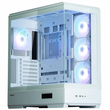 Корпус Zalman p50 ds, White, Mid Tower, без бп, для atx / Micro atx / Mini itx, 1xType-C / 2xUSB 3.0, макс. cpu - 178 мм / vga - 435 мм, 4x120 мм argb, боковая и передняя панели из закаленного стекла, lcd экран (cpu / gpu / Time)