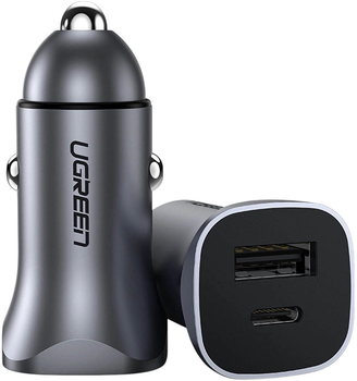 Ładowarka samochodowa Ugreen CD130 30W USB-A/USB-C PD Grey (6957303848584)