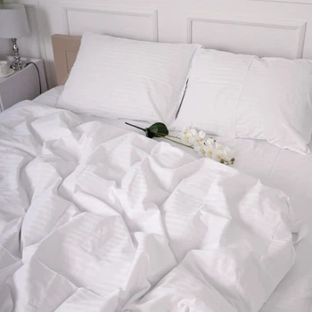 Комплект постельного белья Mirson King Size 220х240 Royal Soft Stripe 30-0023 Snow Joy Сатин (2200009073748)