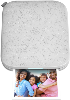Фотопринтер HP Sprocket 3x4" Grey (HPISP3X4W)+ Фотопапір HP Sprocket Zink 3.5x4.25" Глянцевий Самоклеючий 50 л у подарунок!
