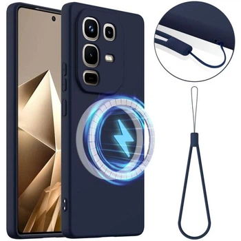 Защитный чехол Deexe Silicone Case with MagSafe для Infinix Note 50 / Note 50 Pro - Dark Blue
