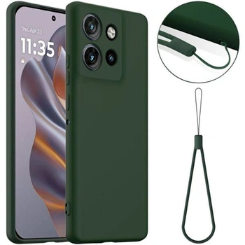 Защитный чехол Deexe Silicone Case with MagSafe для Motorola Edge 50 Neo / Edge 60 Neo - Dark Green