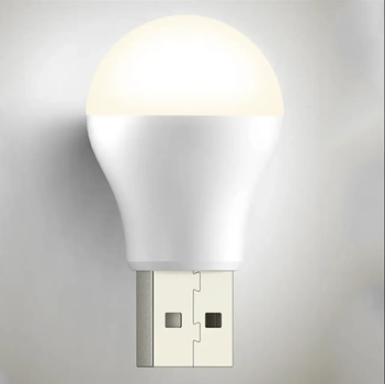 Портативная светодиодная мини USB лампочка для повербанка, 3000K Теплый свет мини светильник, фонарик