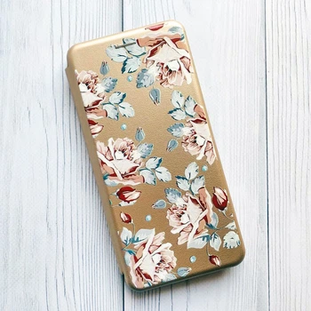 Чохол-книжка золотий з малюнком на Xiaomi Redmi Note 14 4G Фон Троянди (принт 273)