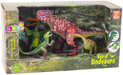 Zestaw figurek Lean Toys Dinozaury z ruchomymi nogami i paszczami 4 szt (5905991055181)