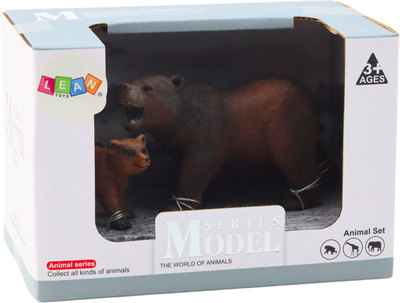 Zestaw figurek Lean Toys Zwierzęta Świata Niedźwiedź brunatny z Młodym 2 szt (5905214971410)